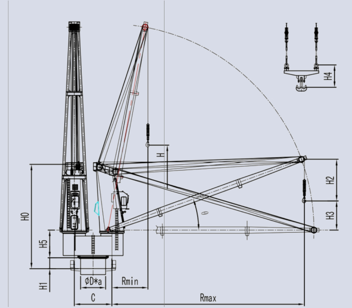 Marine Hydraulic Cargo Crane_extended