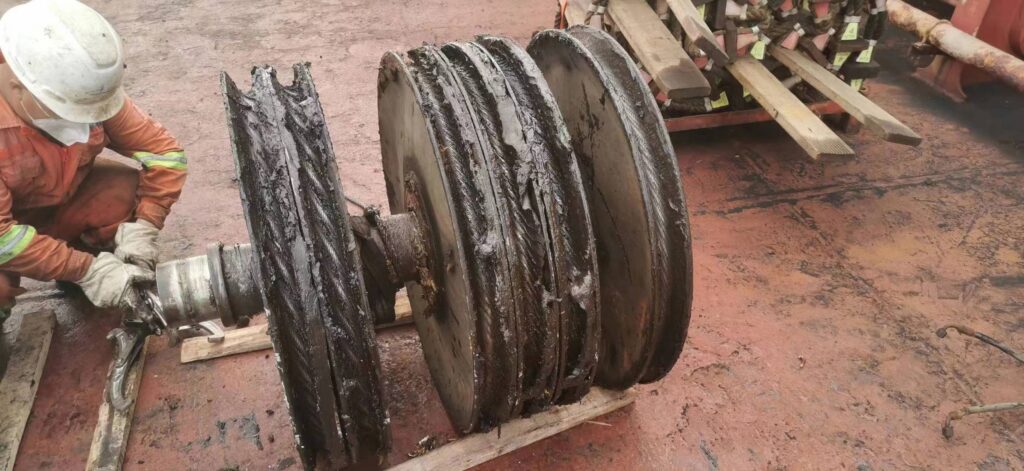 Crane pulley replacement
